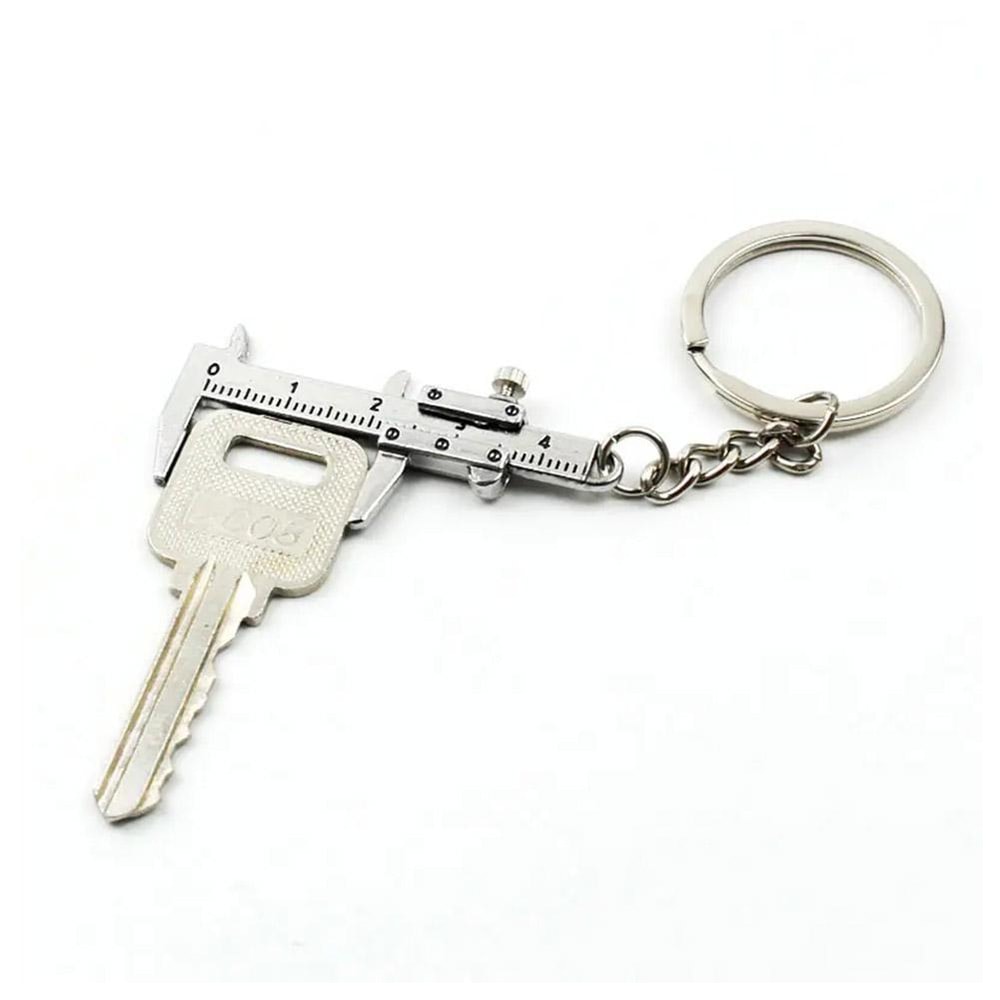 Movable Ruler Vernier Caliper Mini Metal Ruler Key Chain Creative Gift Tool 1
