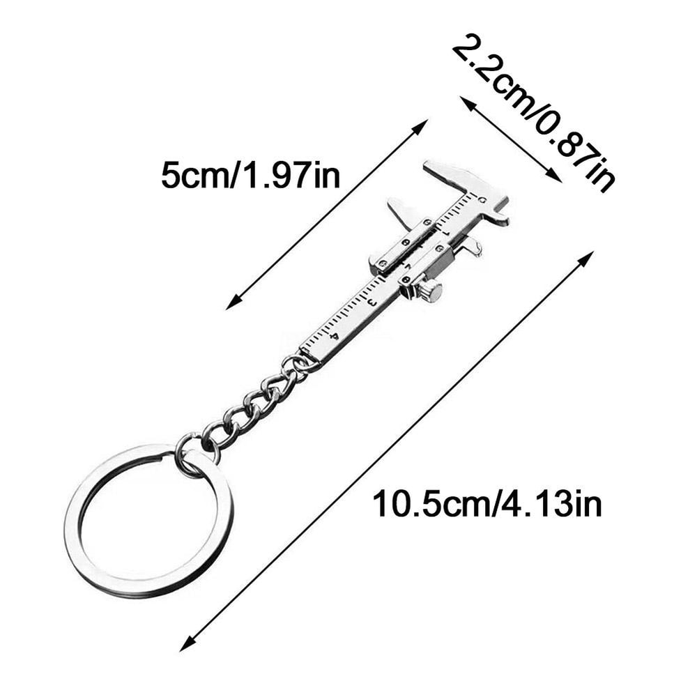 Movable Ruler Vernier Caliper Mini Metal Ruler Key Chain Creative Gift Tool 4
