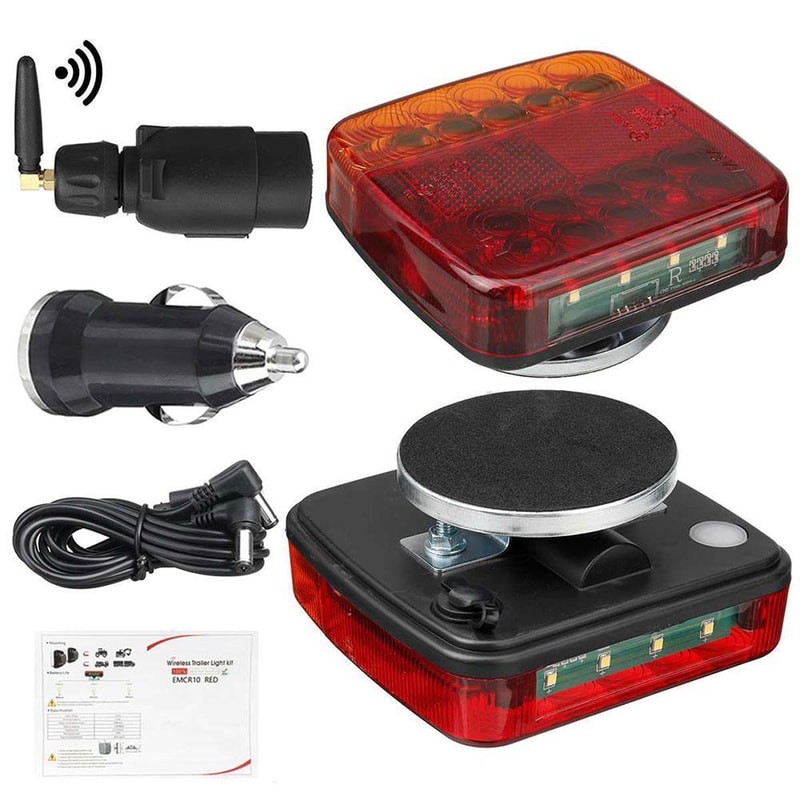 Rechargeable Rear Taillight Signal Warning Lamp Wireless Magnetic Waterproof Trailer Light 0