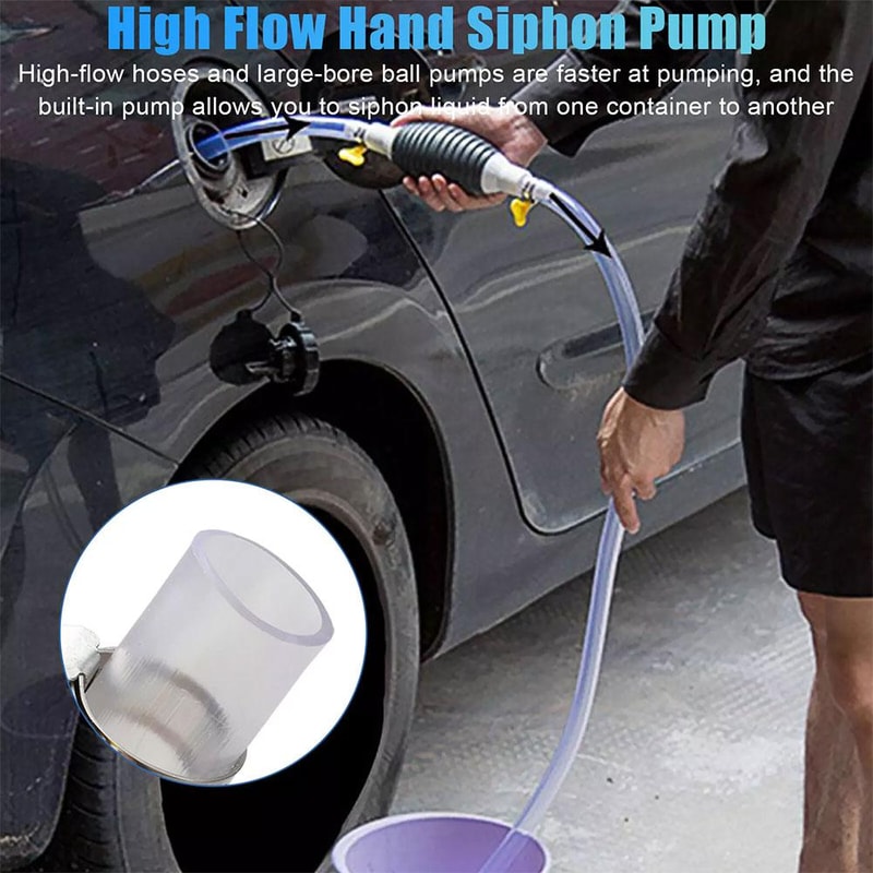 Hand Pump Water With Hose Clamps For Car Boat Motorcycle Petrol Transfer Pump 2
