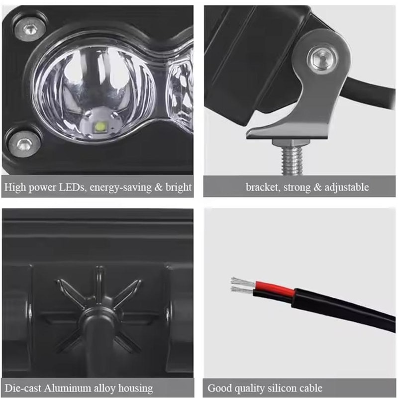 LED Pod Work Light For Motorcycle Truck Offroad Roof Luggage Rack Car Spotlight White Yellow 1