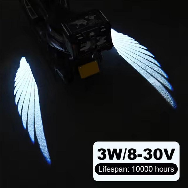 Motorcycle LED Underbody Light Projector Ghost Angel Wings Lights For Motorcycles ATV And More 4