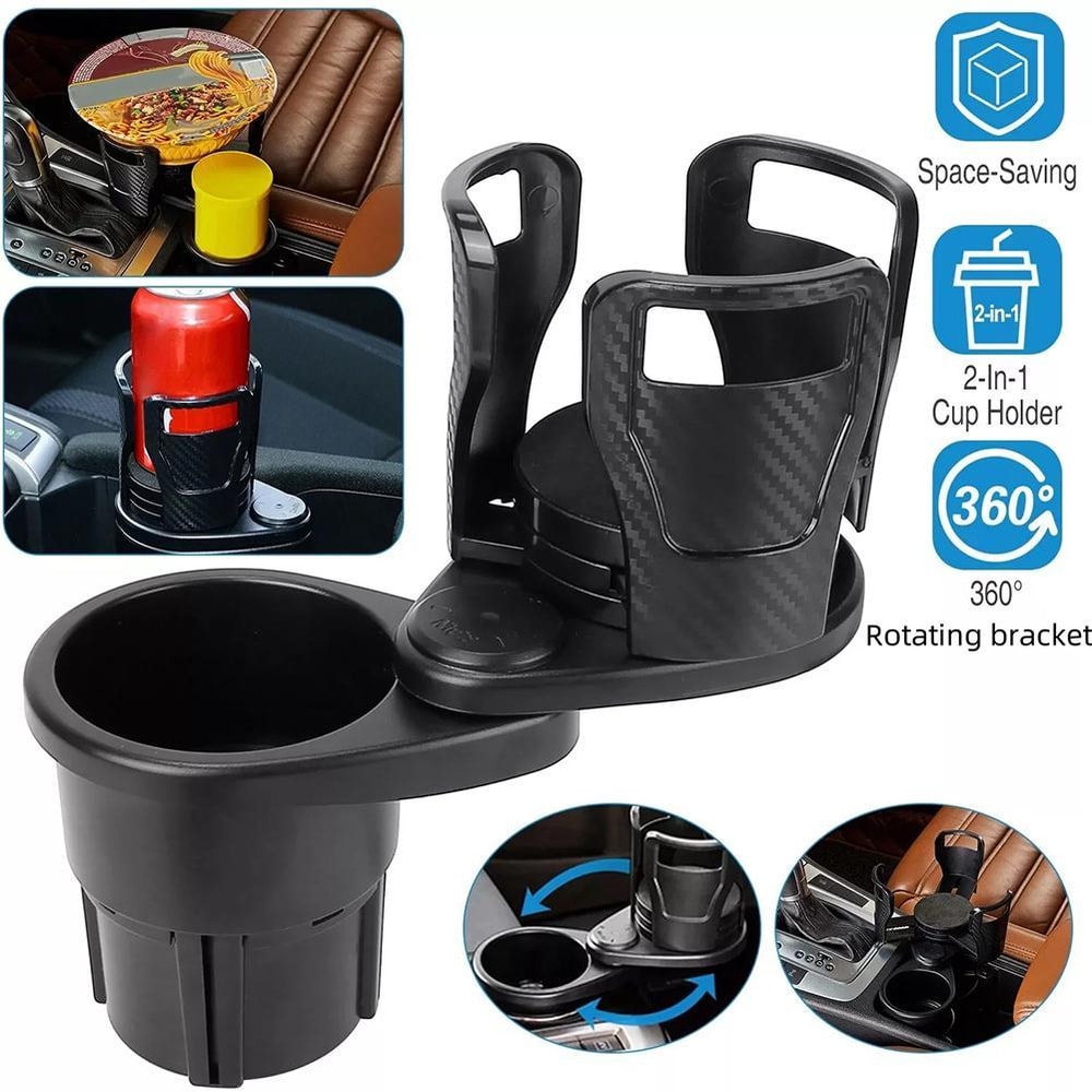 Car Cup Holder Expander Adapter Multifunction Adjustable Dual Cup Mount Mobile Phone Holder 2