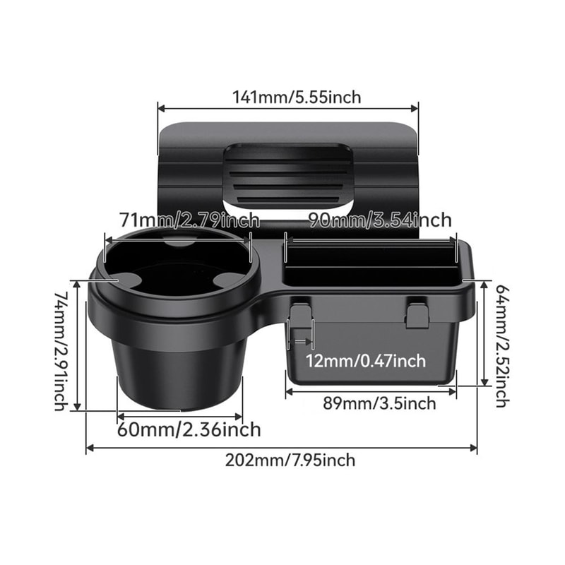 Portable Car Door Cup Holder Window Organizer With Dual Hanging Hooks Charging Port 4