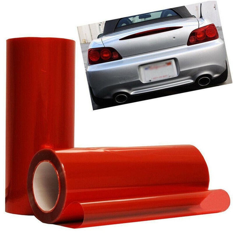 Red Car Headlight Taillight Tint Vinyl Film Sticker Sheet Matt Smoke Fog Light Rear Lamp Cover 2