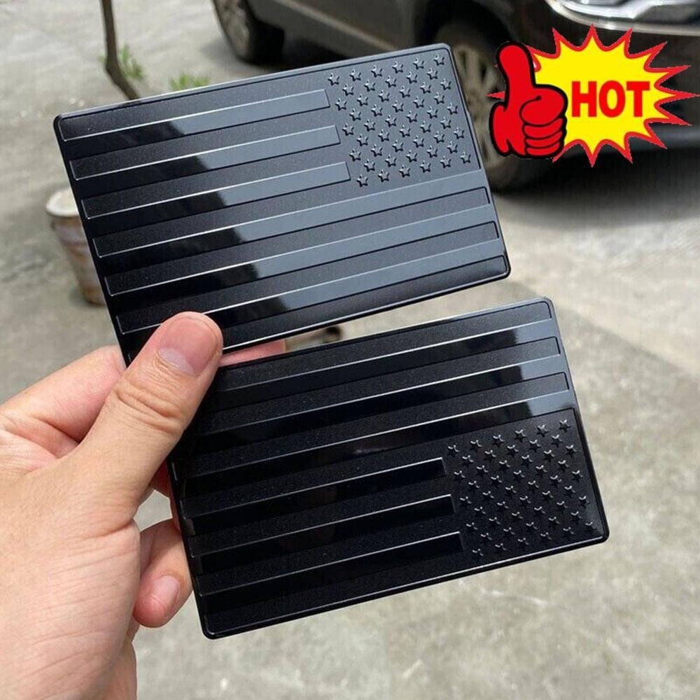 USA American Flag Car Emblem Durable Black Aluminum Alloy Sticker For Car SUV Motorcycle More 1