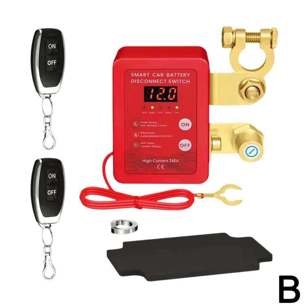 Remote Battery Disconnect With LED Voltage Display For Auto Automatic Power Shut Off 3