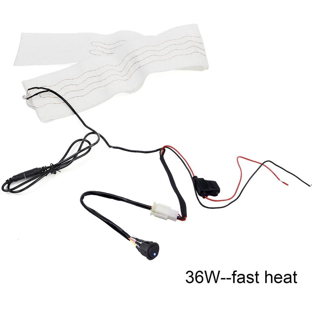 Car Steering Wheel Heater Kit Red LED Carbon Fiber Heating Pad With Wire Harness For Comfortable W 1