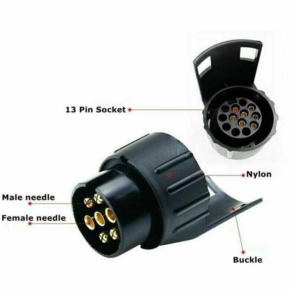Pin Trailer Adapter Socket Waterproof Towing Plug Converter For Car And Truck 2