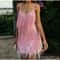 Sequin Feather Tassel Mini Dress For Women Elegant Party Club Wear 1