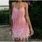 Sequin Feather Tassel Mini Dress For Women Elegant Party Club Wear 1