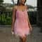 Sequin Feather Tassel Mini Dress For Women Elegant Party Club Wear 6
