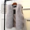Warm Fox Faux Fur Vest For Women Slimming Cotton Lined Outerwear 3