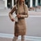 Elegant Winter Knit Sweater Dress With Wrap Hip Skirt And High Neck 1