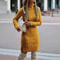 Elegant Winter Knit Sweater Dress With Wrap Hip Skirt And High Neck 3