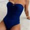 Womens One Piece Swimsuit Strapless Bandeau Halter Swimwear 6