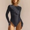 Solid Color Long Sleeve Romper For Women Summer Jumpsuit 3