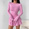 Elegant Slim Fit Mini Dress With Cascading Ruffles And Flare Sleeves Perfect For Winter Parties 4