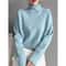 Women Elegant Knit Pullover Sweater Classic Turn Down Collar Winter Top For Ladies 0
