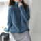 Thickened Loose Knitted Sweater High Collar Lazy Style Base Shirt Outerwear Autumn Winter Fashion C 3