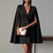 Elegant Vneck Shawl Cape Sleeve Blazer Dress Double Breasted Office Party Dress 2