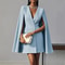 Elegant Vneck Shawl Cape Sleeve Blazer Dress Double Breasted Office Party Dress 3