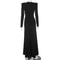 Elegant Deep VNeck High Slit Evening Dress Shoulder Padded High Waist Formal Prom Gown 1