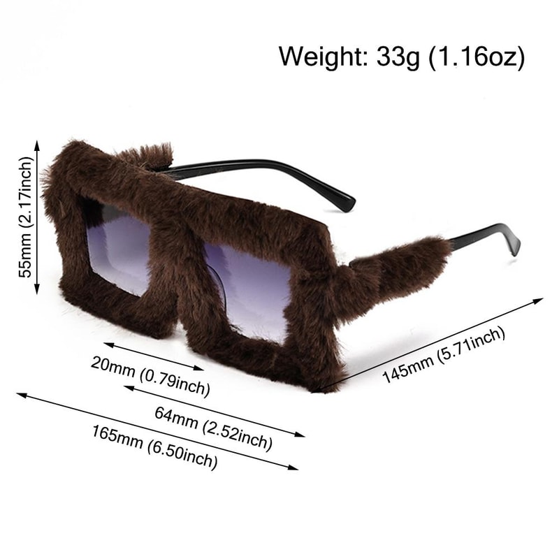 Oversized Plush Sunglasses Trendy Y2K Winter Shades For Women Perfect For Cosplay Parties Holiday 1