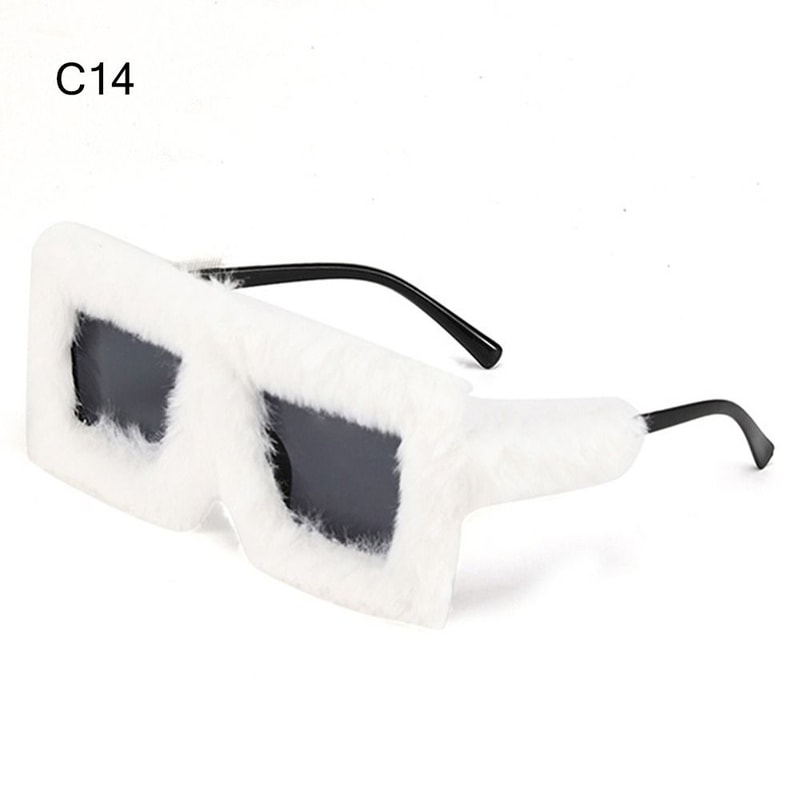 Oversized Plush Sunglasses Trendy Y2K Winter Shades For Women Perfect For Cosplay Parties Holiday 2