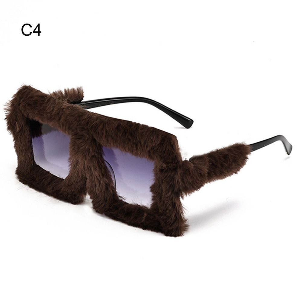 Oversized Plush Sunglasses Trendy Y2K Winter Shades For Women Perfect For Cosplay Parties Holiday 5