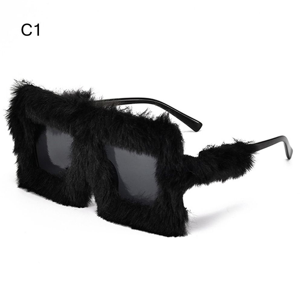 Oversized Plush Sunglasses Trendy Y2K Winter Shades For Women Perfect For Cosplay Parties Holiday 4