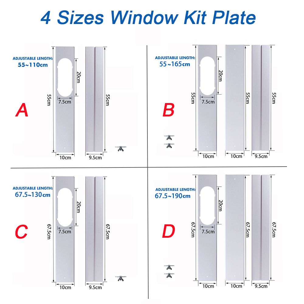 Adjustable Window Slide Plate Kit For Portable Air Conditioners Exhaust Hose Connector Adaptor 3