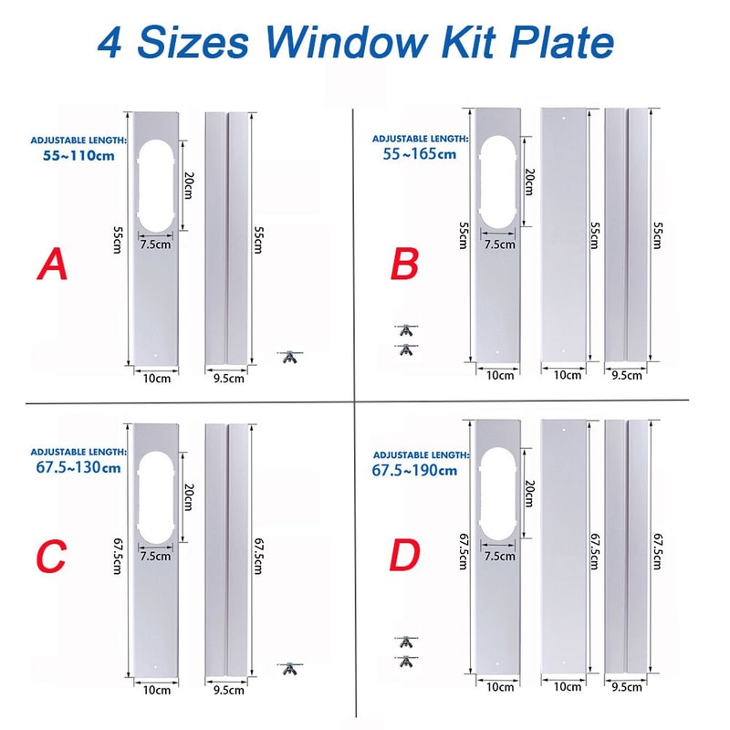 Adjustable Window Slide Plate Kit For Portable Air Conditioners Exhaust Hose Connector Adaptor 3