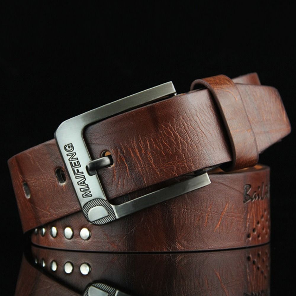 Luxury Leather Men Belt With Classic Alloy Buckle HighQuality Vintage Business Waistband 1
