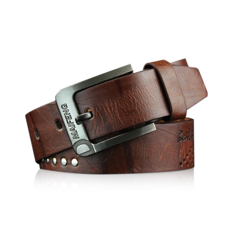 Luxury Leather Men Belt With Classic Alloy Buckle HighQuality Vintage Business Waistband 3