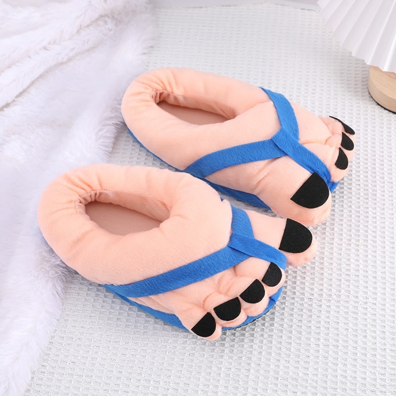 Creative Winter Slippers For Men Women Fun Big Feet Couples Soft Cotton House Slides 4