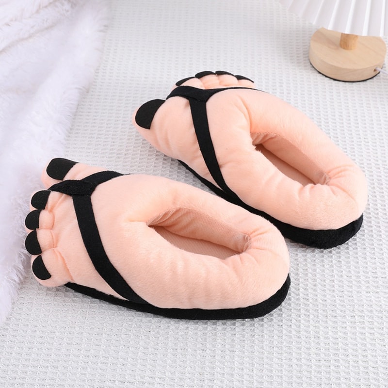 Creative Winter Slippers For Men Women Fun Big Feet Couples Soft Cotton House Slides 6