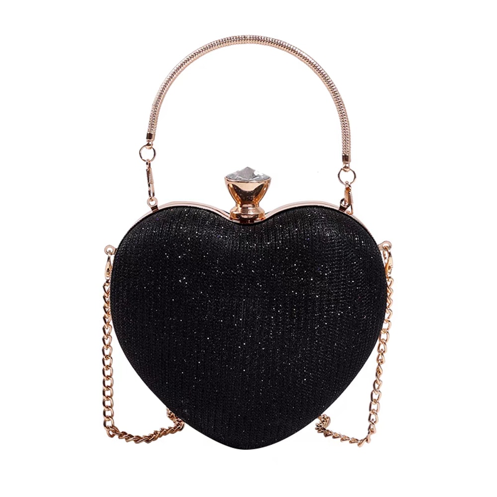 Gold Rhinestone Decor Evening Clutch Bag Luxury Womens Banquet Shoulder Handbag 8