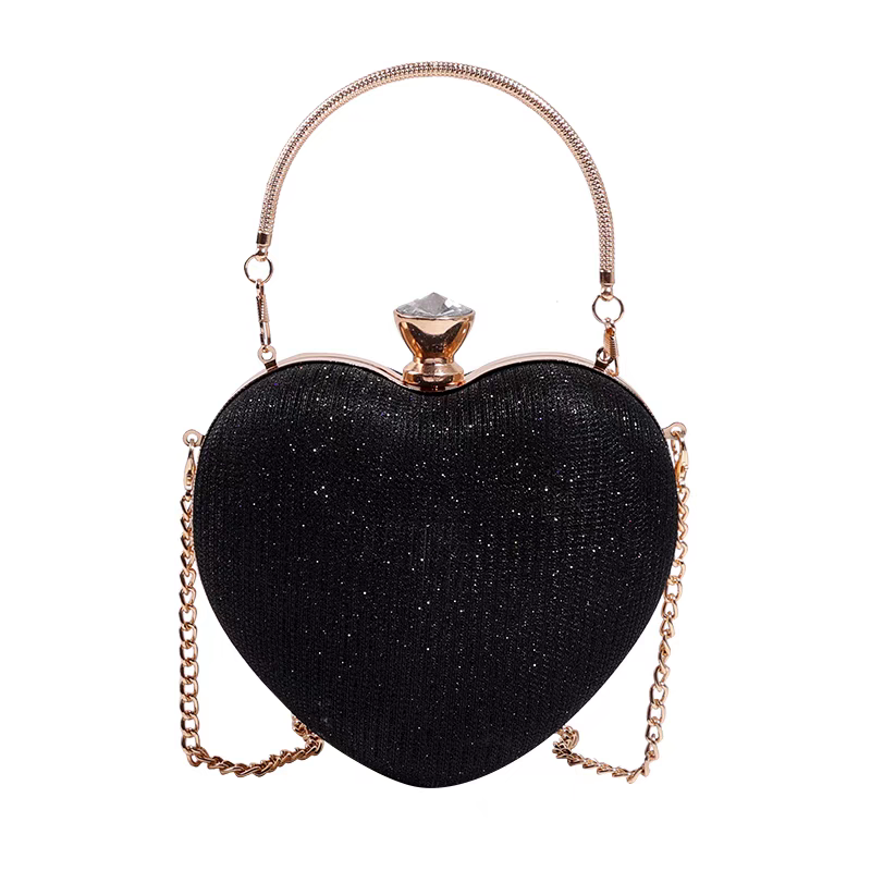 Gold Rhinestone Decor Evening Clutch Bag Luxury Womens Banquet Shoulder Handbag 8