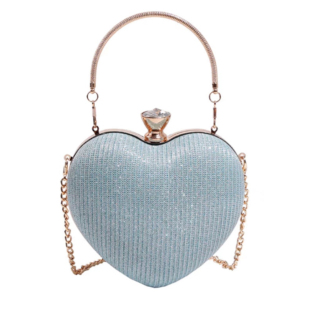 Gold Rhinestone Decor Evening Clutch Bag Luxury Womens Banquet Shoulder Handbag 4