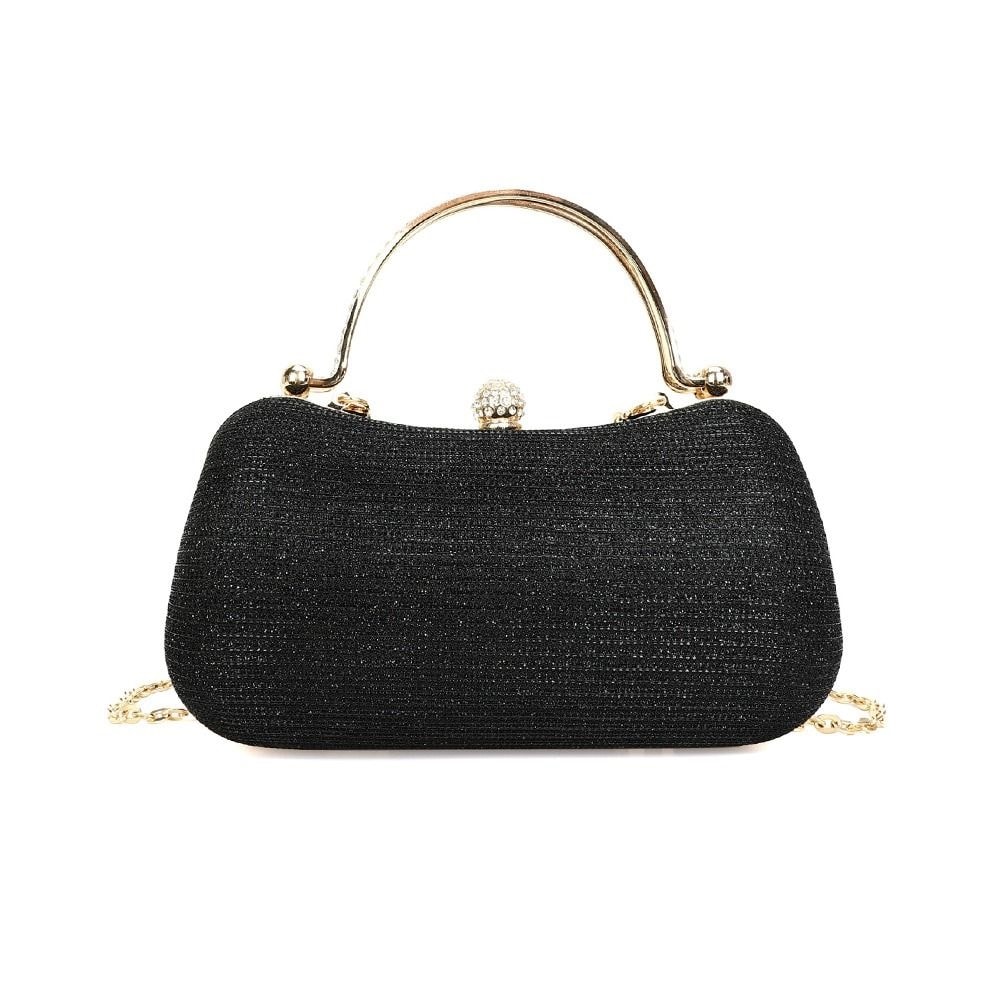 Gold Rhinestone Decor Evening Clutch Bag Luxury Womens Banquet Shoulder Handbag 7