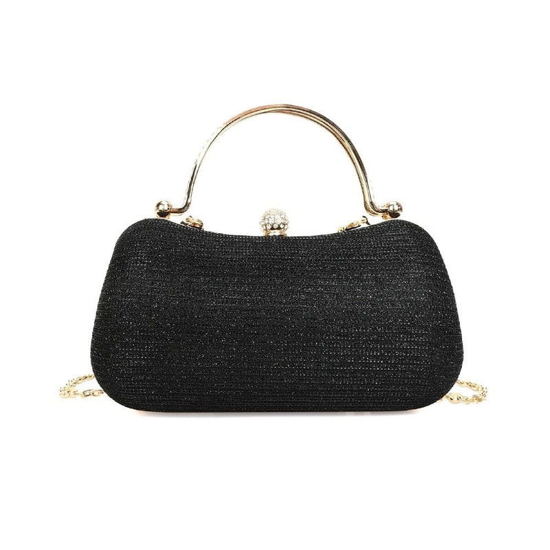 Gold Rhinestone Decor Evening Clutch Bag Luxury Womens Banquet Shoulder Handbag 7