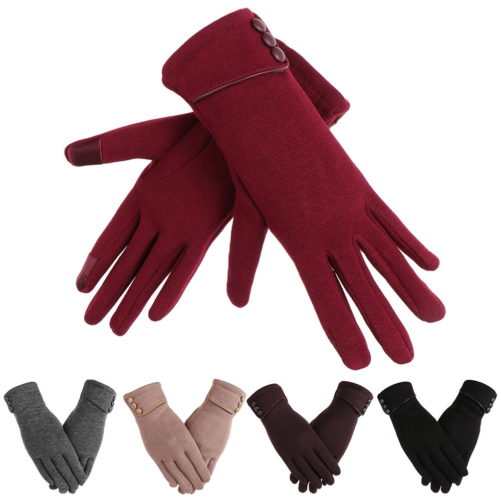 Fashion Women Touch Screen Gloves Winter Furry Warm Mitts For Outdoor Sports Cycling 2