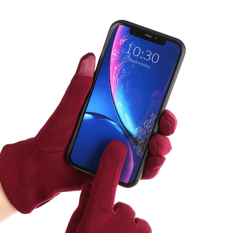 Fashion Women Touch Screen Gloves Winter Furry Warm Mitts For Outdoor Sports Cycling 5