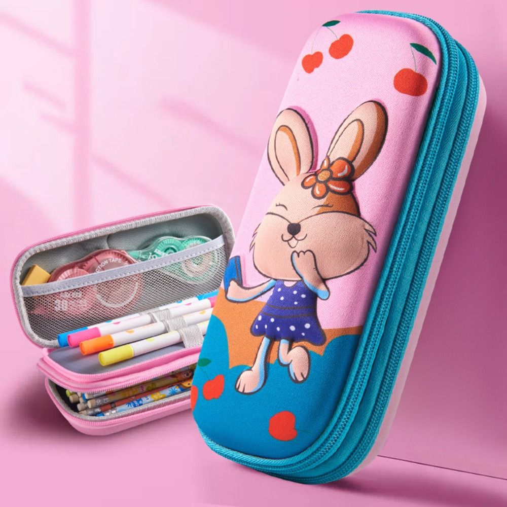 3D EVA Doublelayer Large Capacity Pencil Case Cartoon Waterproof Pen Box For Girls Boys Creative Pe 1