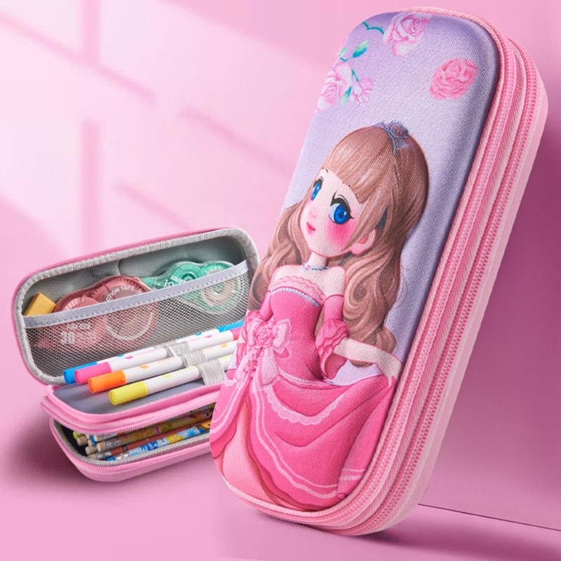 3D EVA Doublelayer Large Capacity Pencil Case Cartoon Waterproof Pen Box For Girls Boys Creative Pe 2