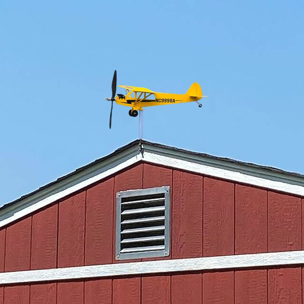 Metal Pipe Windmill Wind Direction Compass Weather Vane Airplane Weathervane Garden Decoration 2