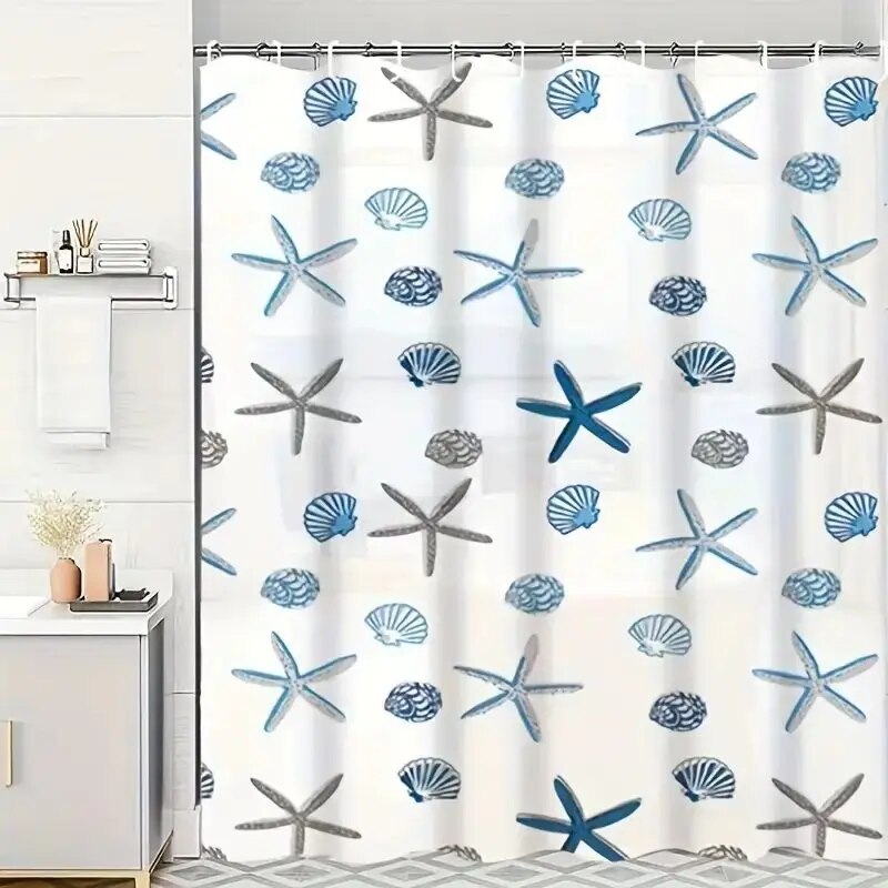 Patterned PEVA Waterproof Shower Curtain Stylish Bathroom Partition Decoration Accessory 1