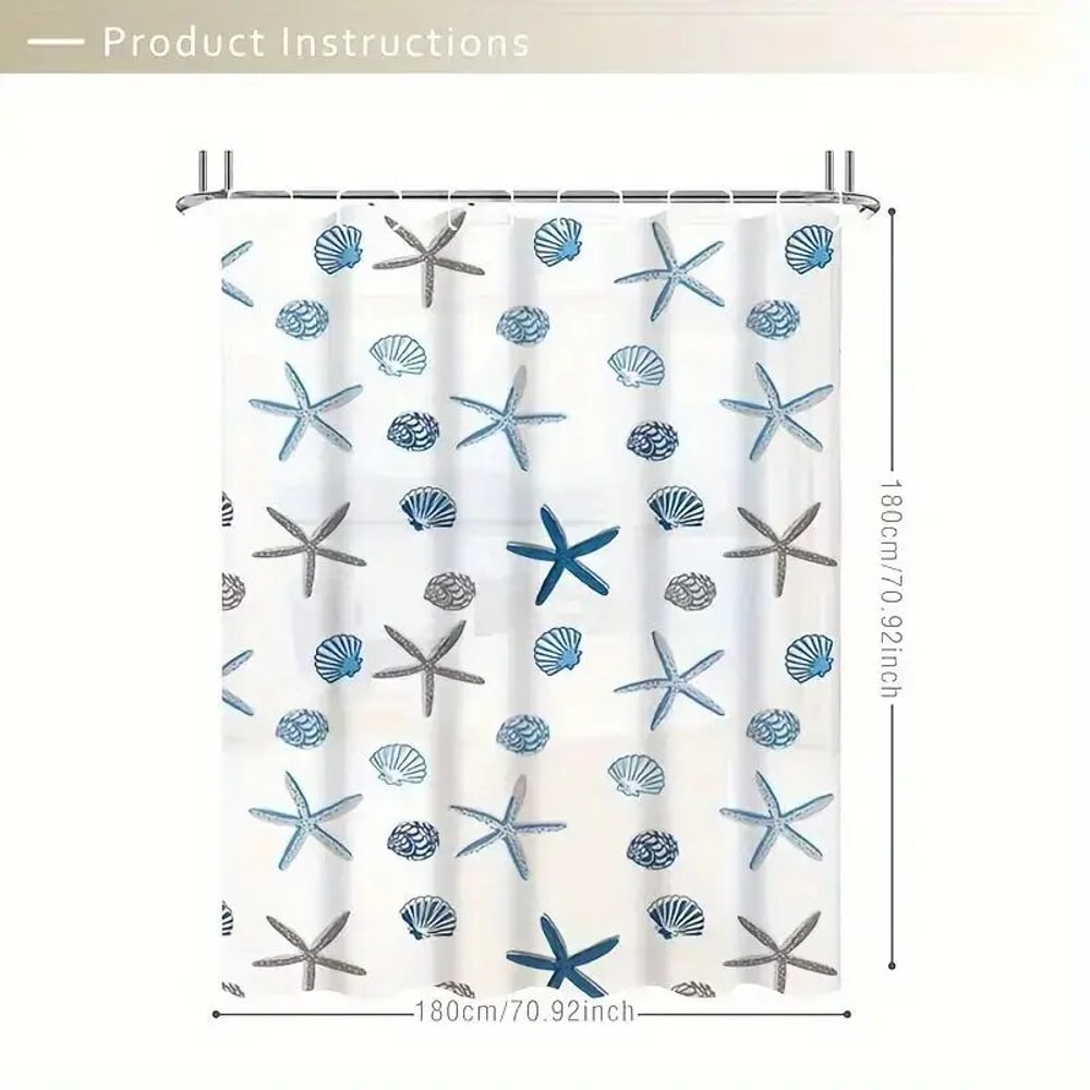 Patterned PEVA Waterproof Shower Curtain Stylish Bathroom Partition Decoration Accessory 4