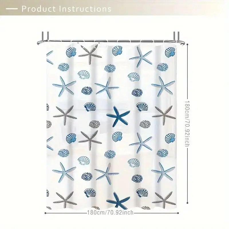 Patterned PEVA Waterproof Shower Curtain Stylish Bathroom Partition Decoration Accessory 4